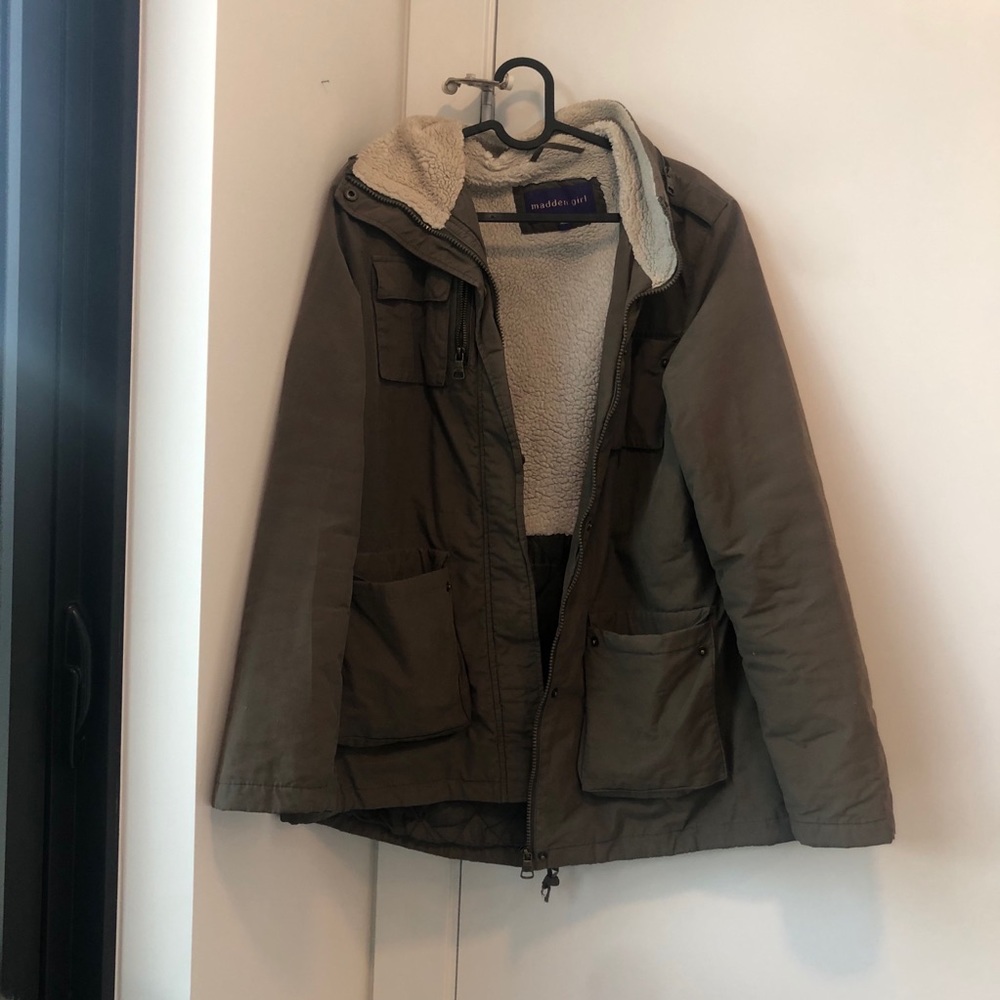 Utility jacket with Sherpa lining